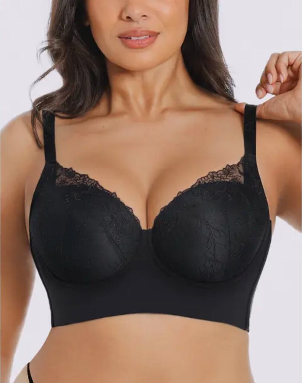 Shapellx Back Smoothing Lace Underwire Bra Black Size 40DD